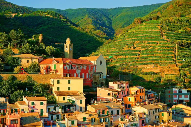 Terrazzamenti in Liguria per la coltivazione delle vigne